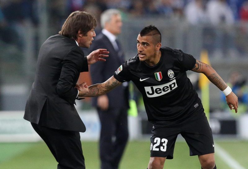 Antonio Conte and Arturo Vidal accomplished to win the Serie A title three times in Juventus.