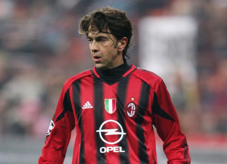 Alessandro Costacurta back in the day playing for AC Milan.