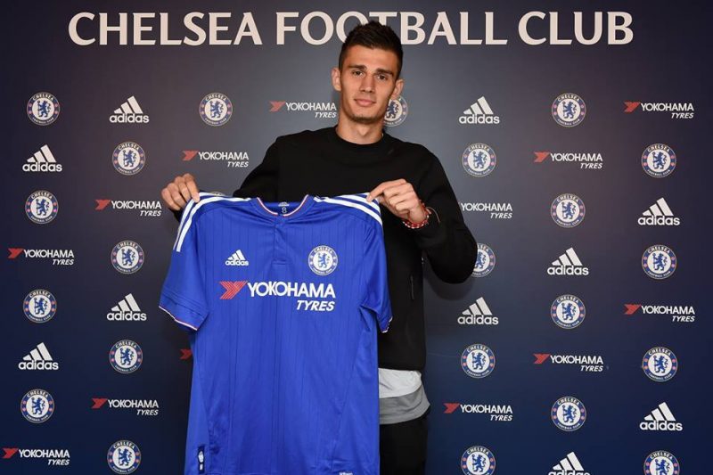 Matt Miazga being announced as a Chelsea player last January.