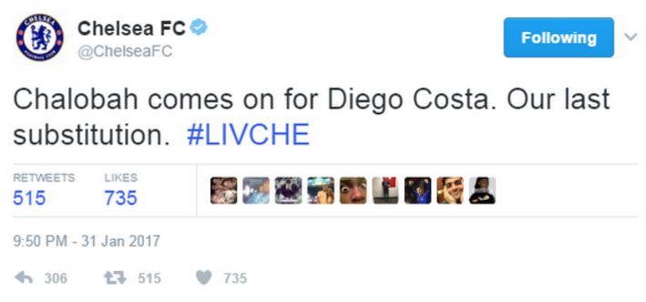 Chelsea-Tweet