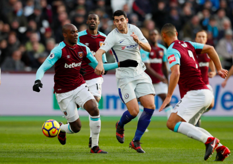 Alvaro Morata was tightly marked against West Ham.
