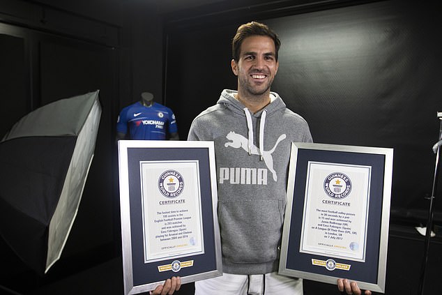 Cesc Fabregas with Guinness Records