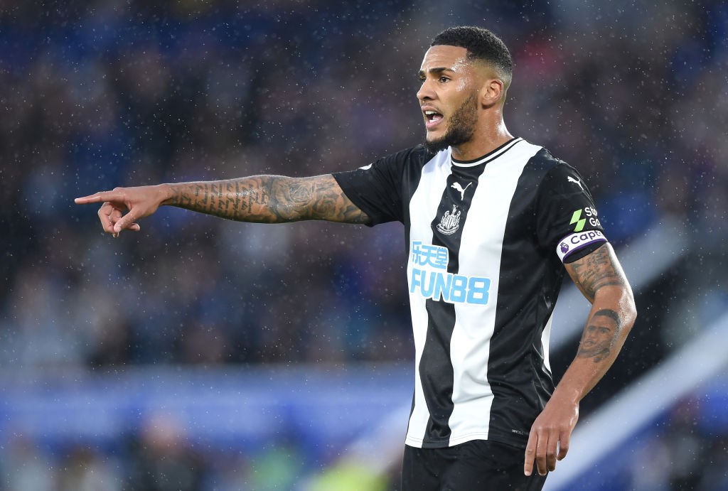 Jamaal Lascelles playing for Newcastle.