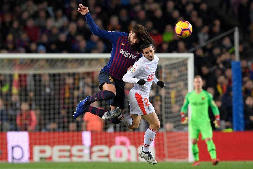 Marc Cucurella playing for Barcelona.