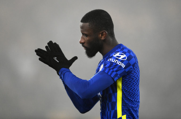 Antonio Rudiger in action for Chelsea.