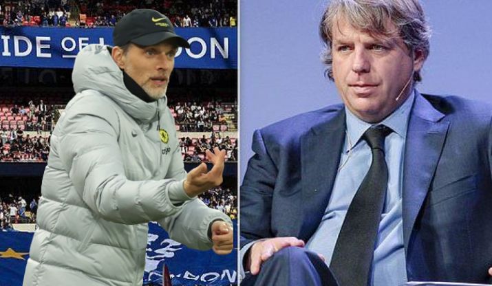 Todd Boehly with Thomas Tuchel in a montage.