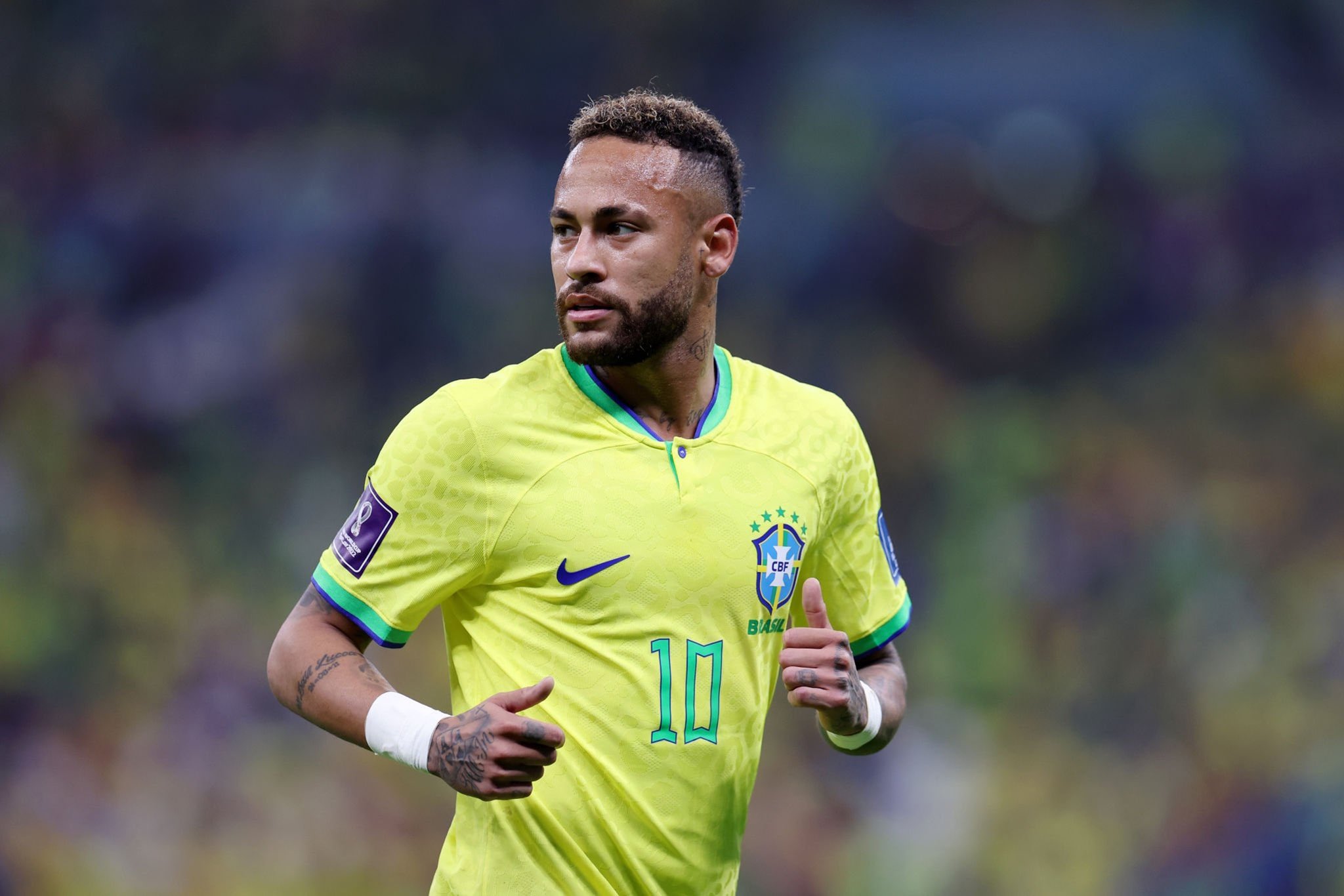 Neymar in action for Brazil