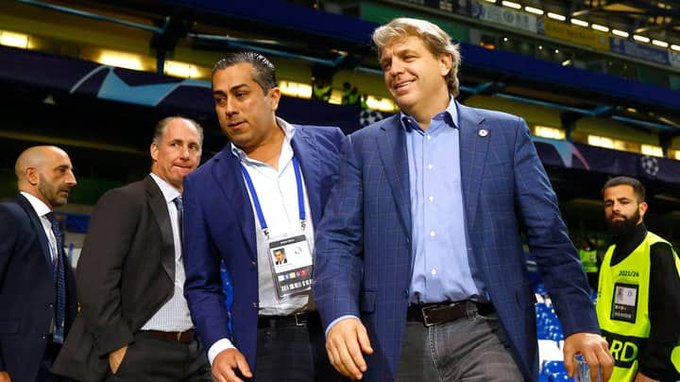 Behdad Eghbali and Todd Boehly walking together