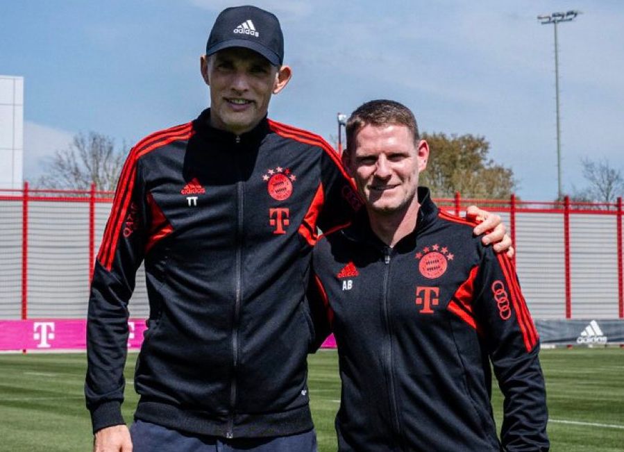 Anthony Barry with Thomas Tuchel at Bayern Munich.