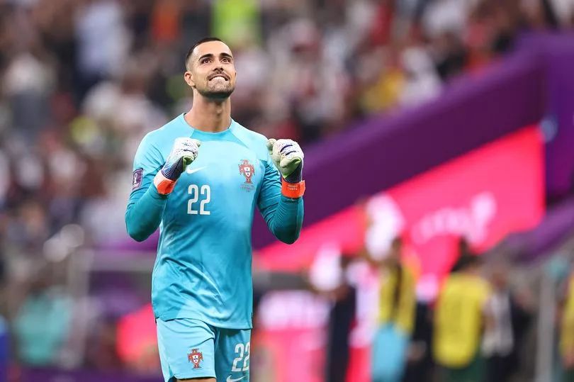 Diogo Costa playing for Portugal.
