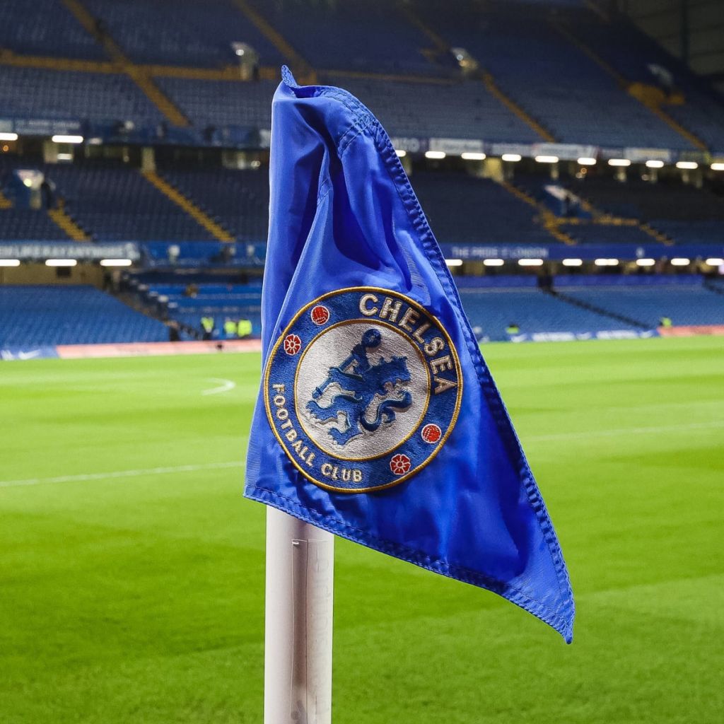 Chelsea corner flag at Stamford Bridge
