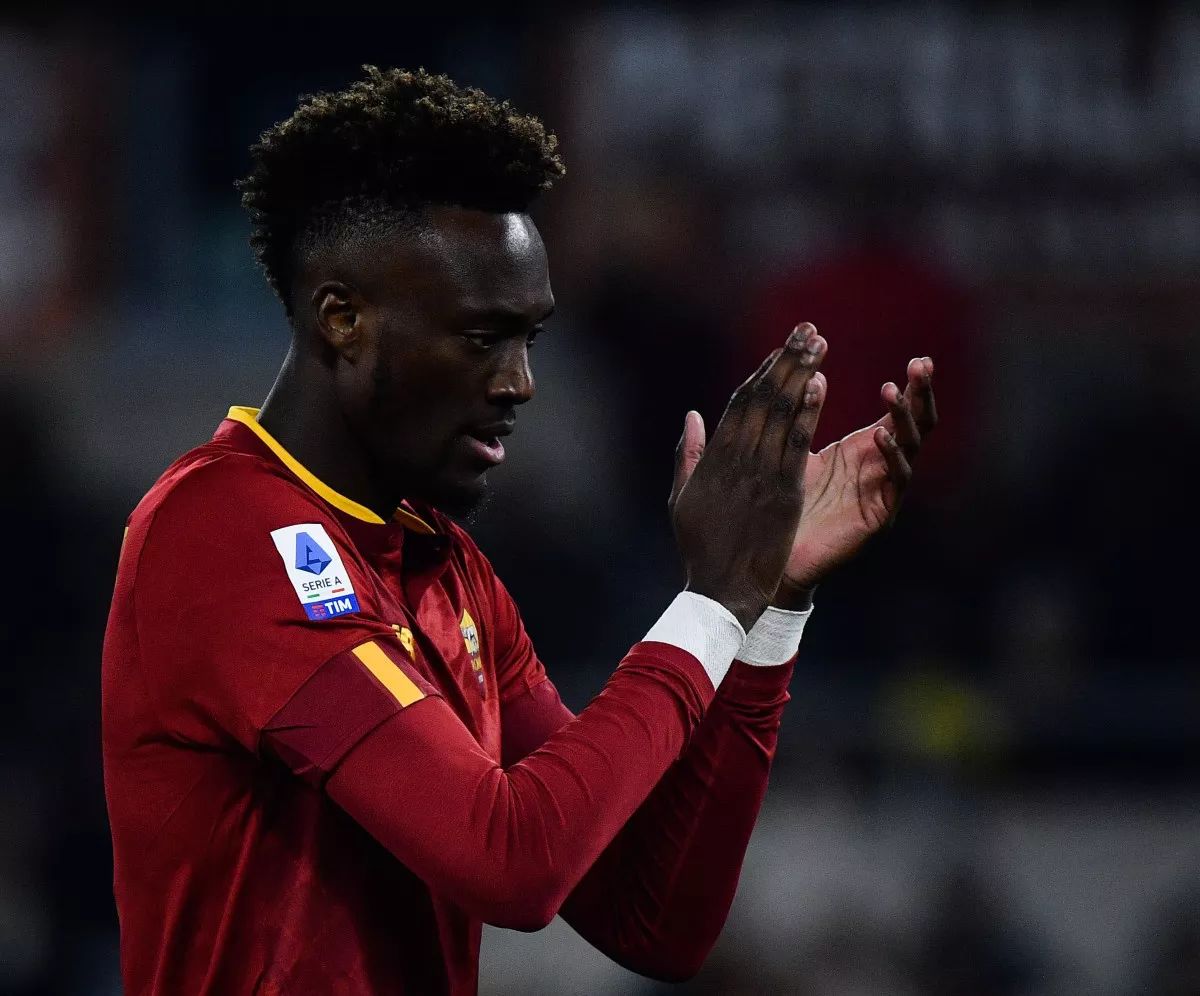 Tammy Abraham playing for Roma.