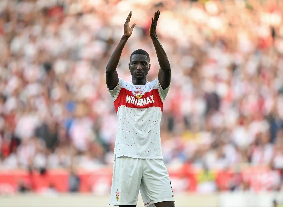 Serhou Guirassy celebrates a goal. Serhou Guirassy celebrates a goal.