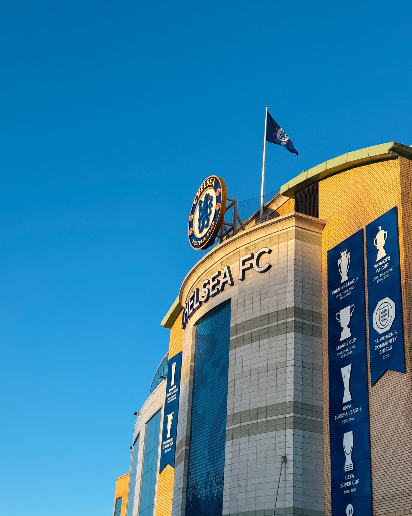 Stamford Bridge at Chelsea in the sunshine