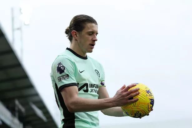 Conor Gallagher takes a throw in against Luton Town.