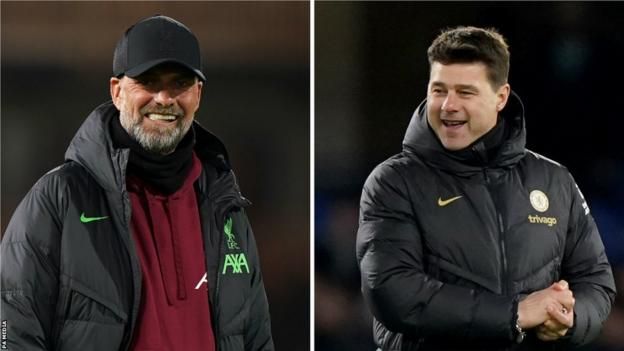 Mauricio Pochettino and Jurgen Klopp in a montage.