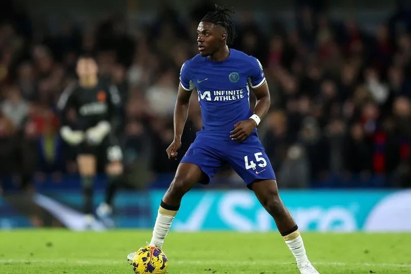 Romeo Lavia on the pitch for Chelsea