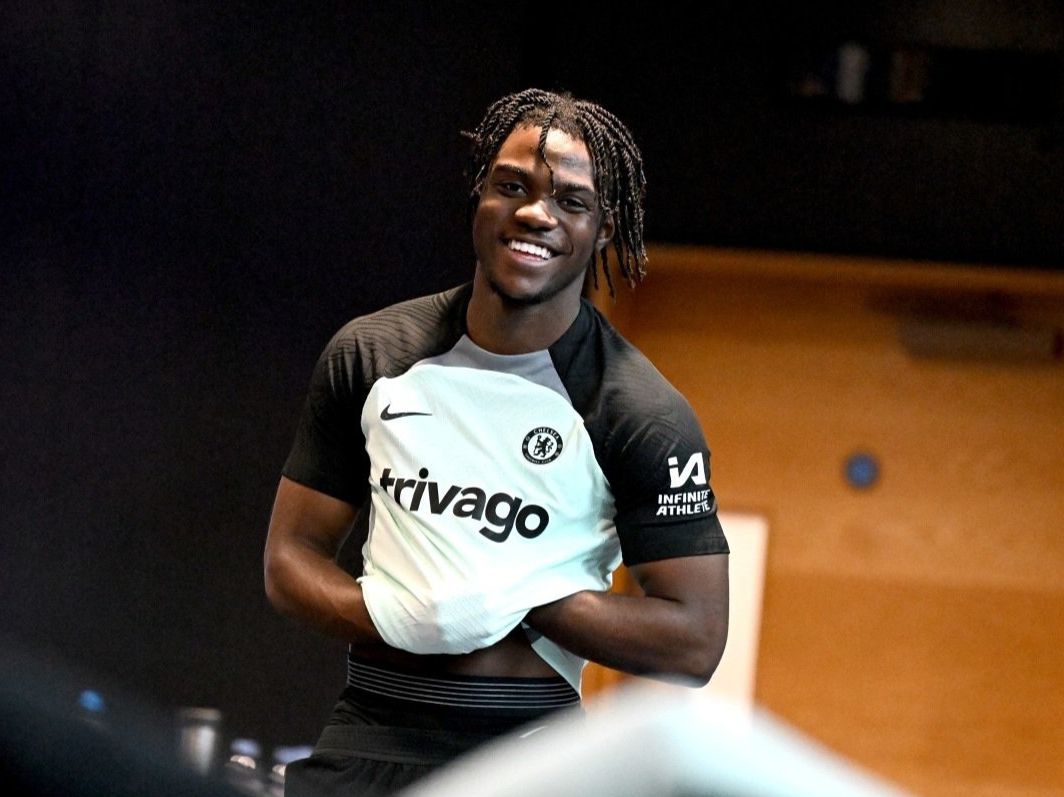 Romeo Lavia at Cobham. Romeo Lavia at Cobham.