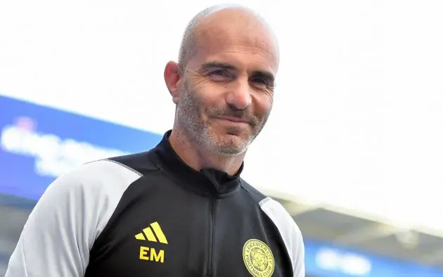Enzo Maresca on the sidelines with Leicester.