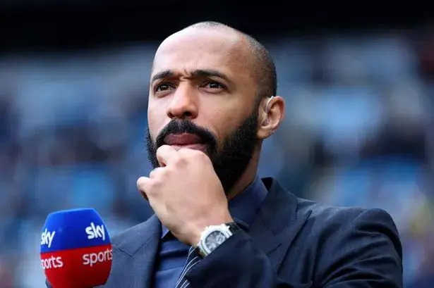 Thierry Henry doing punditry for Sky Sports.