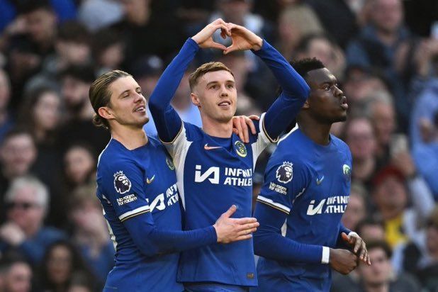 Cole Palmer celebrates another goal.