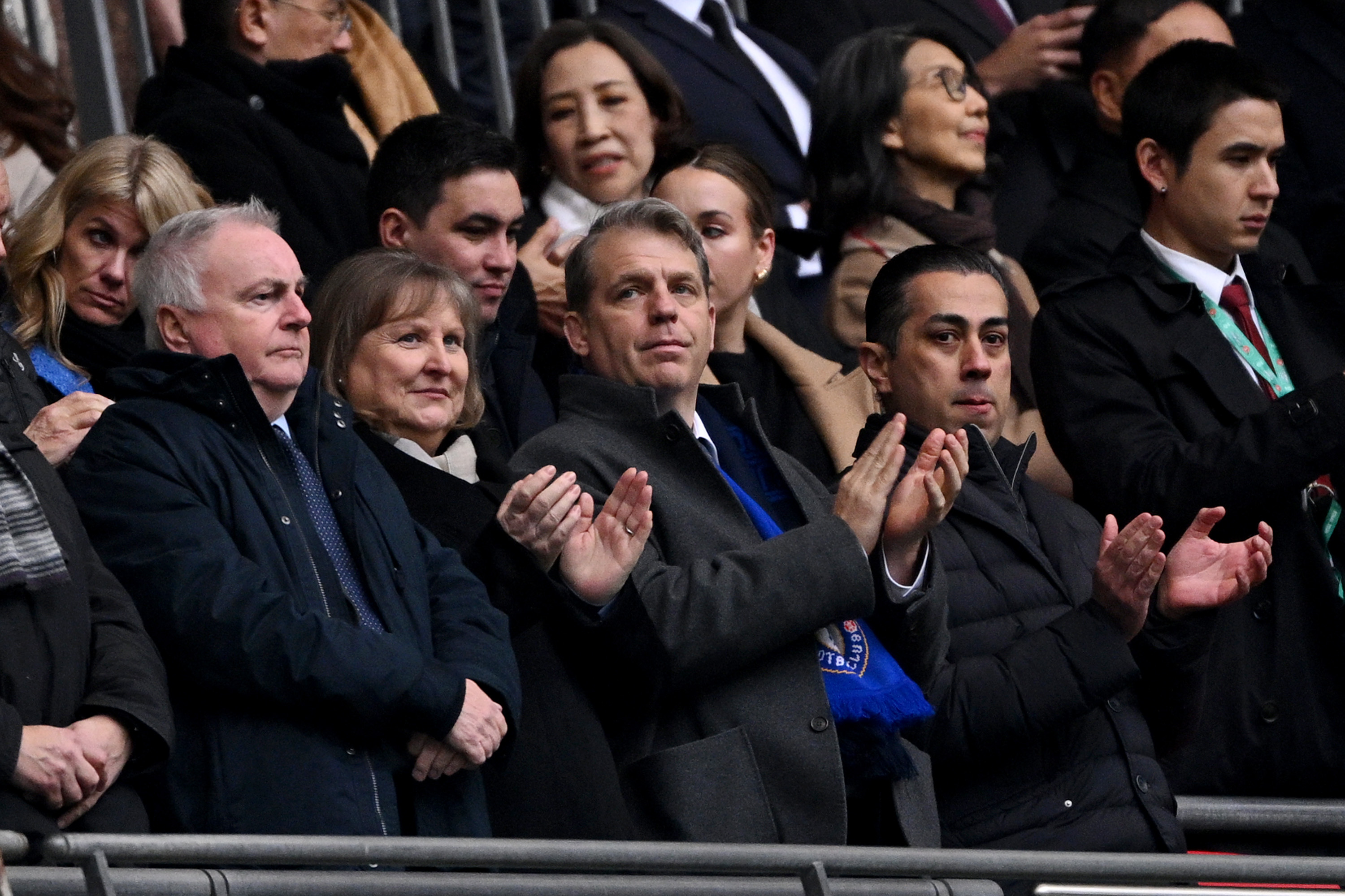 Todd Boehly and Behdad Eghbali watching Chelsea