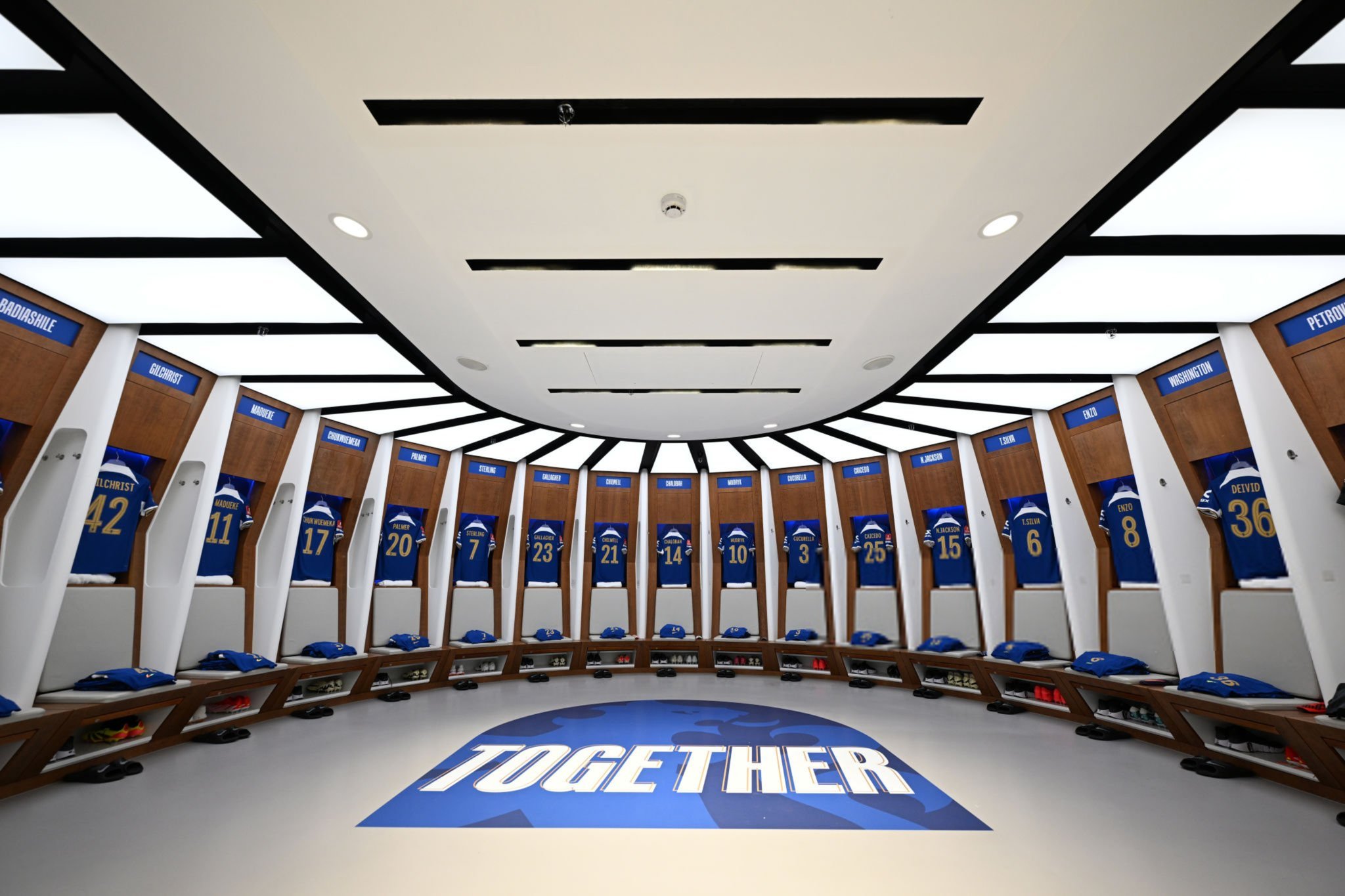 Chelsea dressing room at Wembley before FA Cup semi final