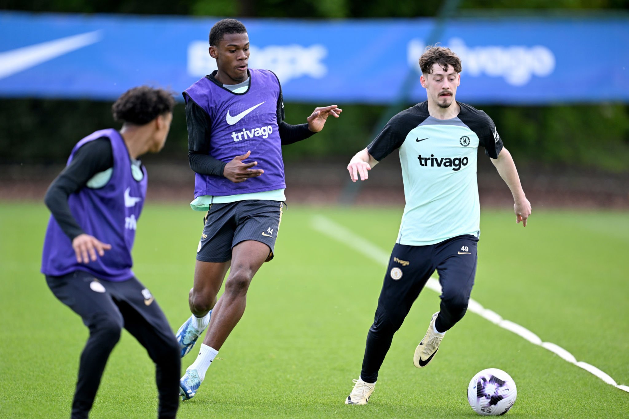 Dylan Williams and Dujuan Richards train with the Chelsea first team.