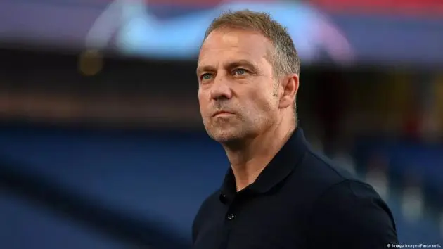Hansi Flick on the touchline.