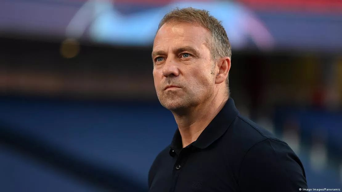 Hansi Flick on the touchline.