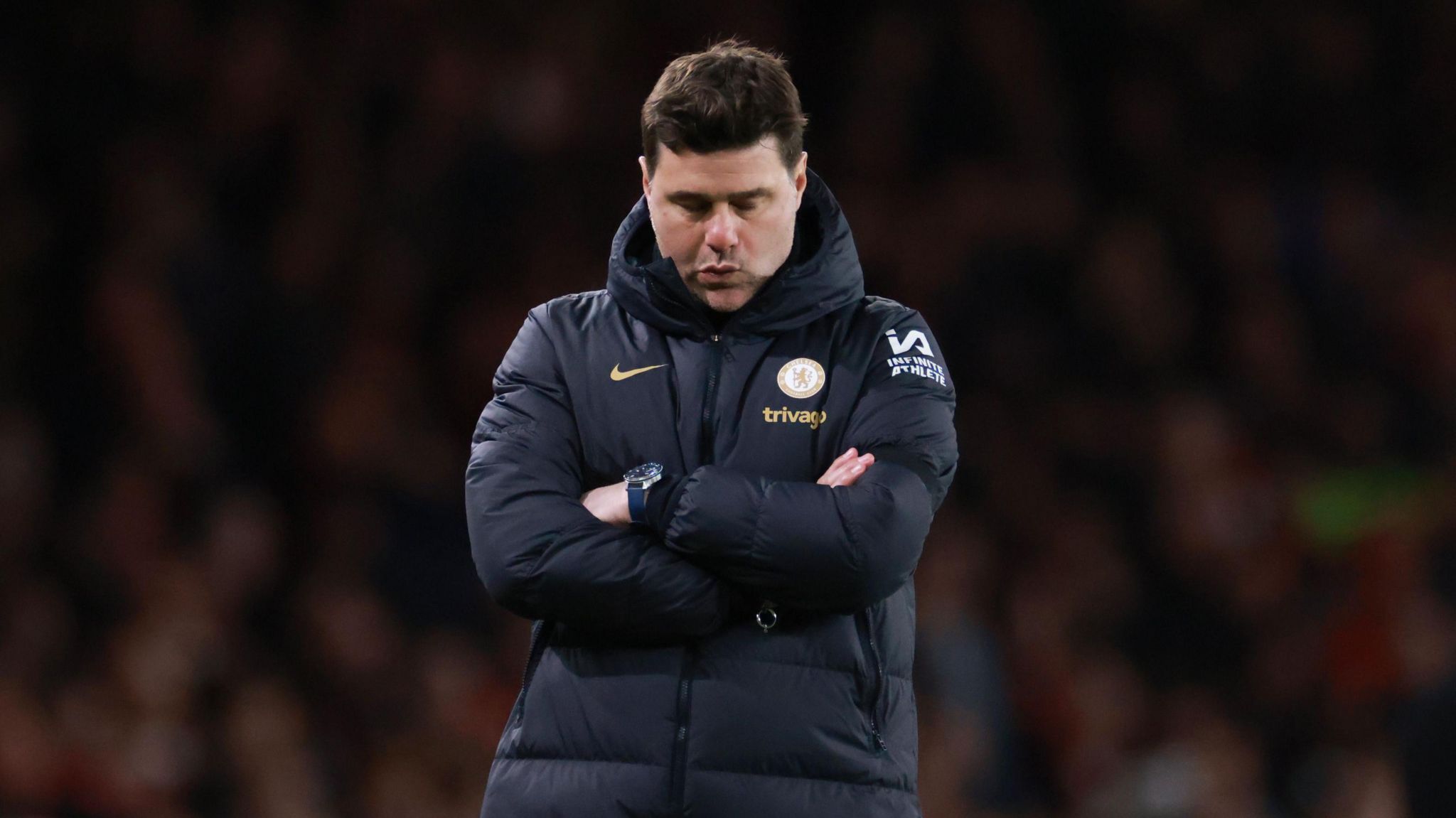 Mauricio Pochettino on the touchline against Arsenal.
