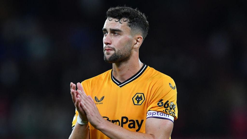 Max Kilman applauds the fans as he captains Wolves. Max Kilman applauds the fans as he captains Wolves.