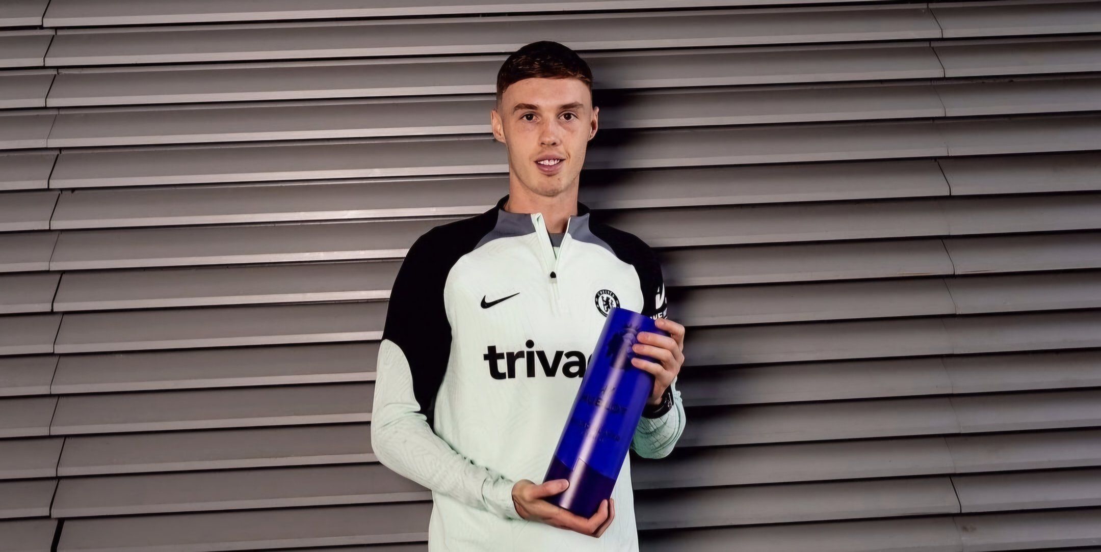 Cole Palmer with Young Player of the Year award. Cole Palmer with Young Player of the Year award.