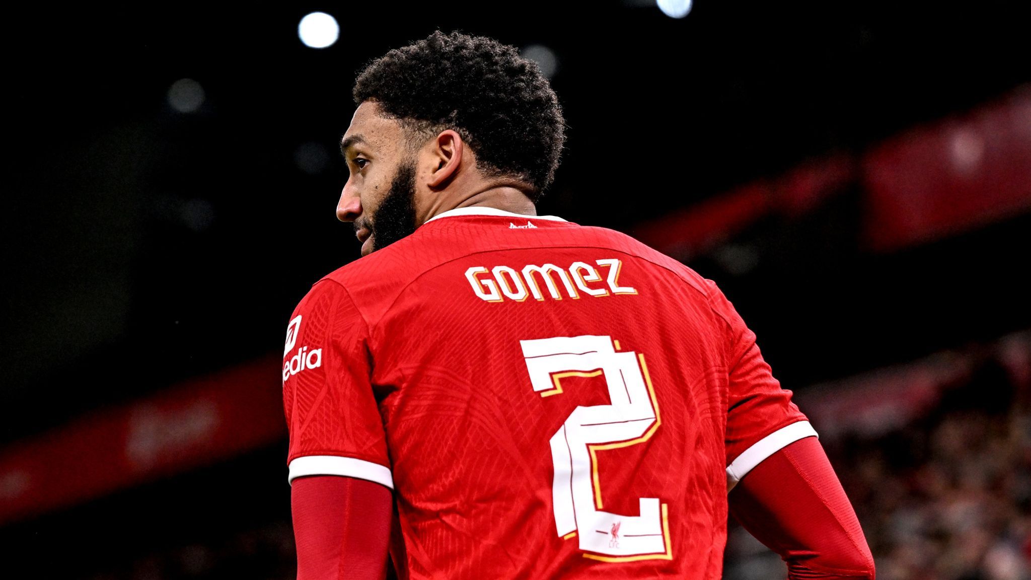 Joe Gomez playing for Liverpool.