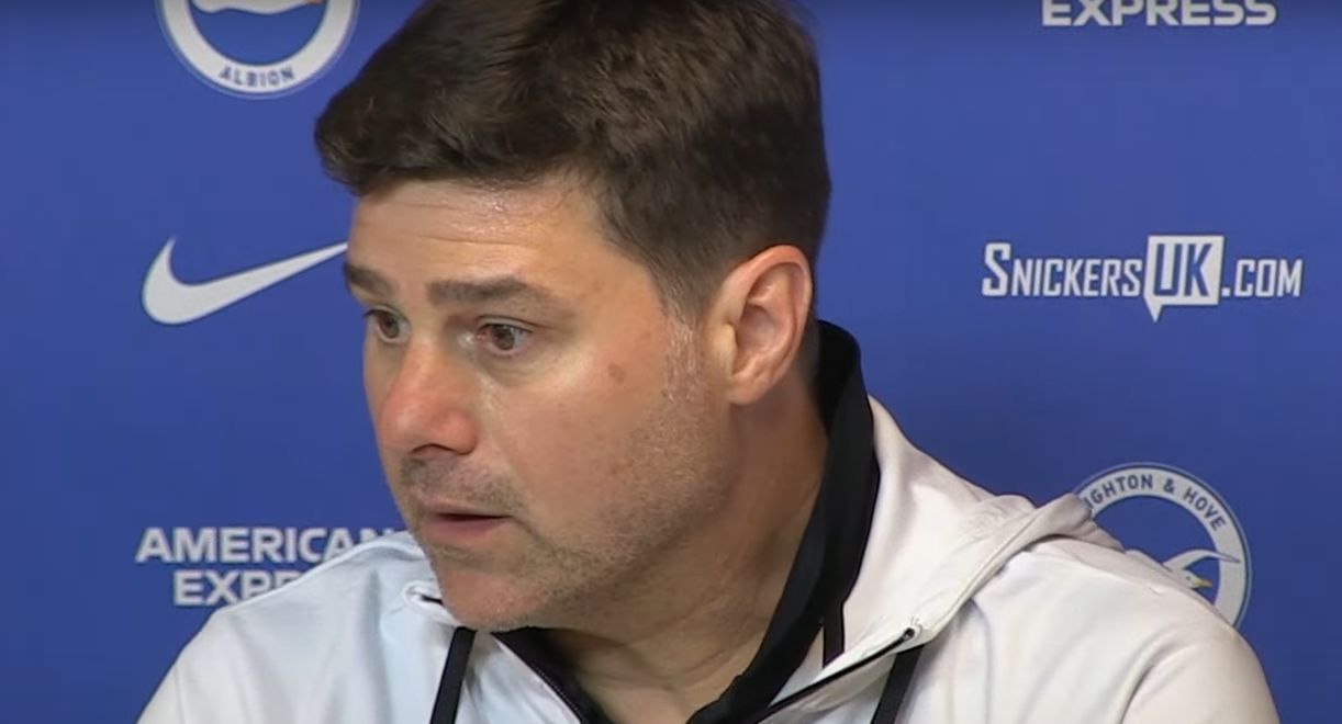 Pochettino sweats in presser.