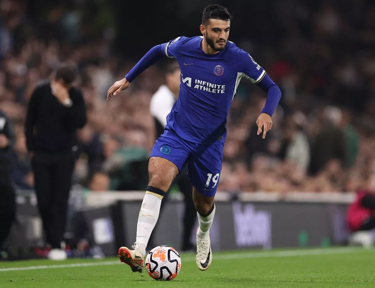 Armando Broja playing for Chelsea. Armando Broja playing for Chelsea.