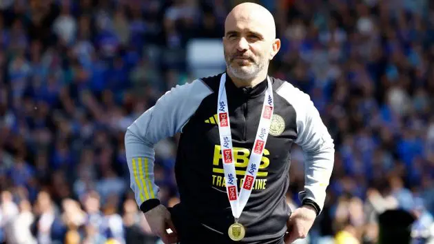 Enzo Maresca with his Leicester winners medal