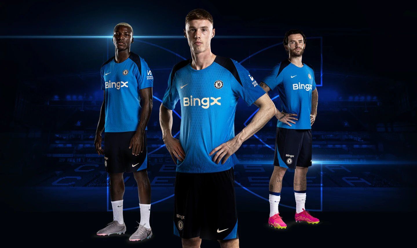 Chelsea's new training kit sponsored by BingX.