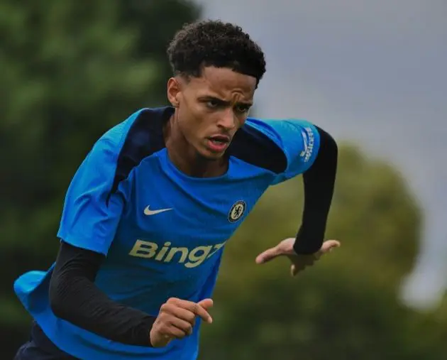 Omari Kellyman in training for Chelsea.