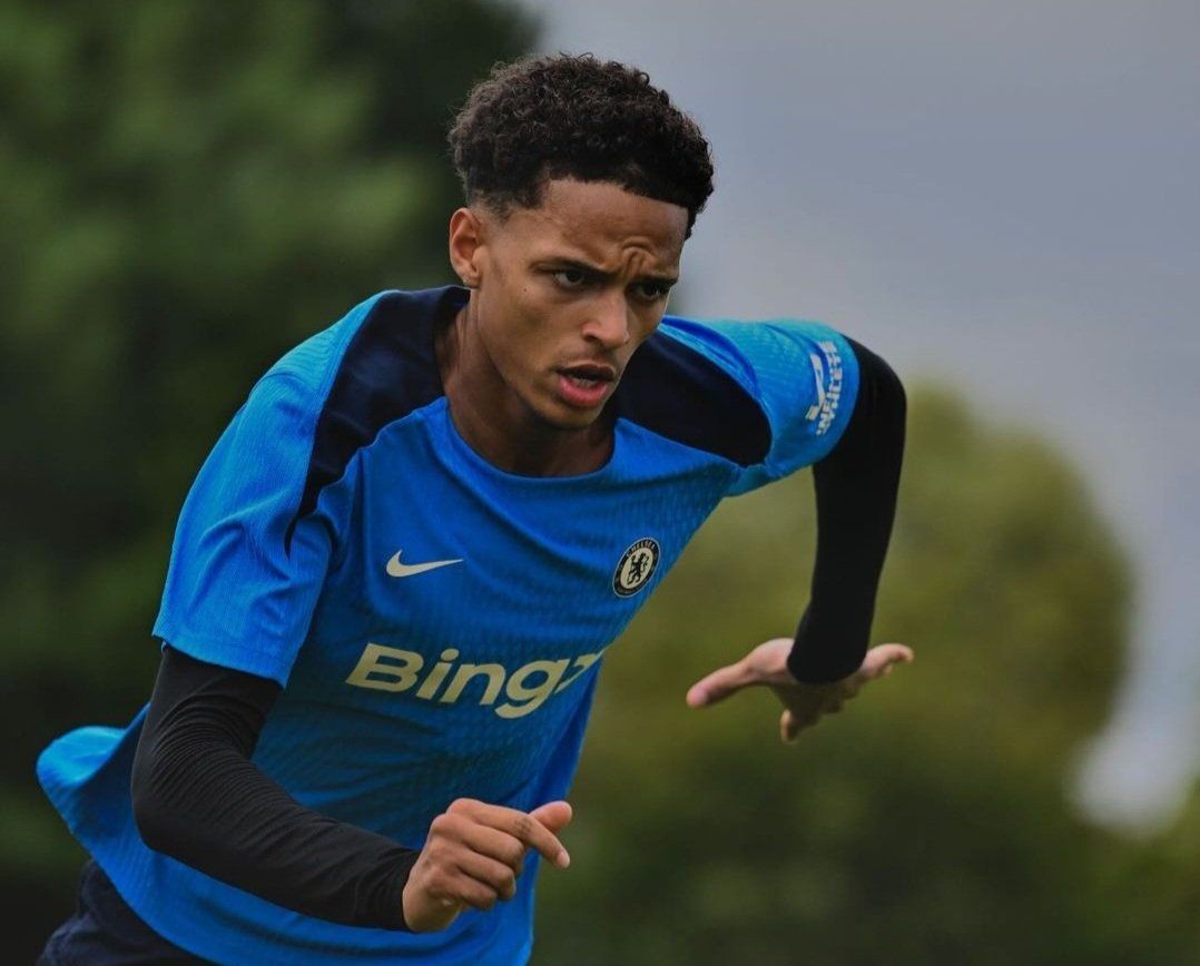 Omari Kellyman in training for Chelsea.