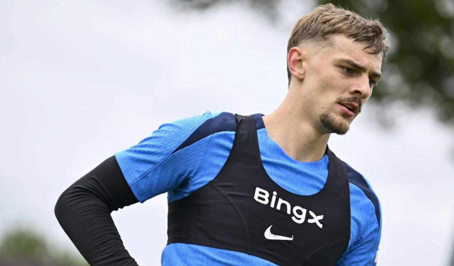 Kiernan Dewsbury-Hall training in preseason.