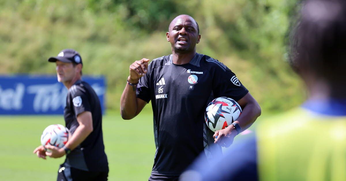 Patrick Vieira in preseason with Strasbourg. Patrick Vieira in preseason with Strasbourg.