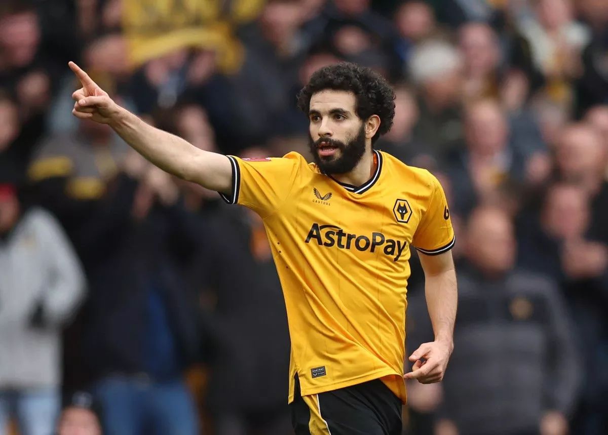 Rayan Ait-Nouri playing for Wolves.