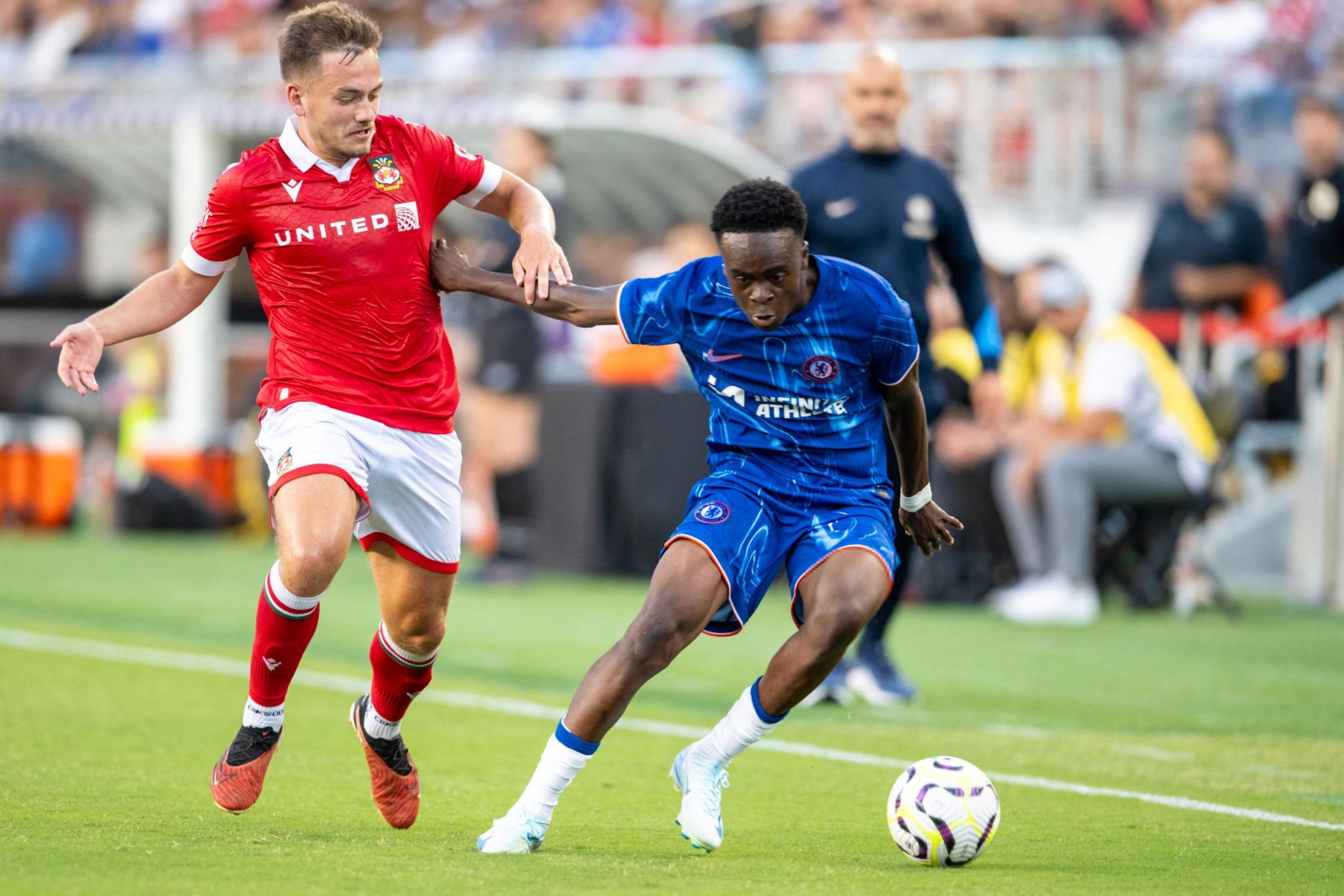 Tyrique George in action against Wrexham.