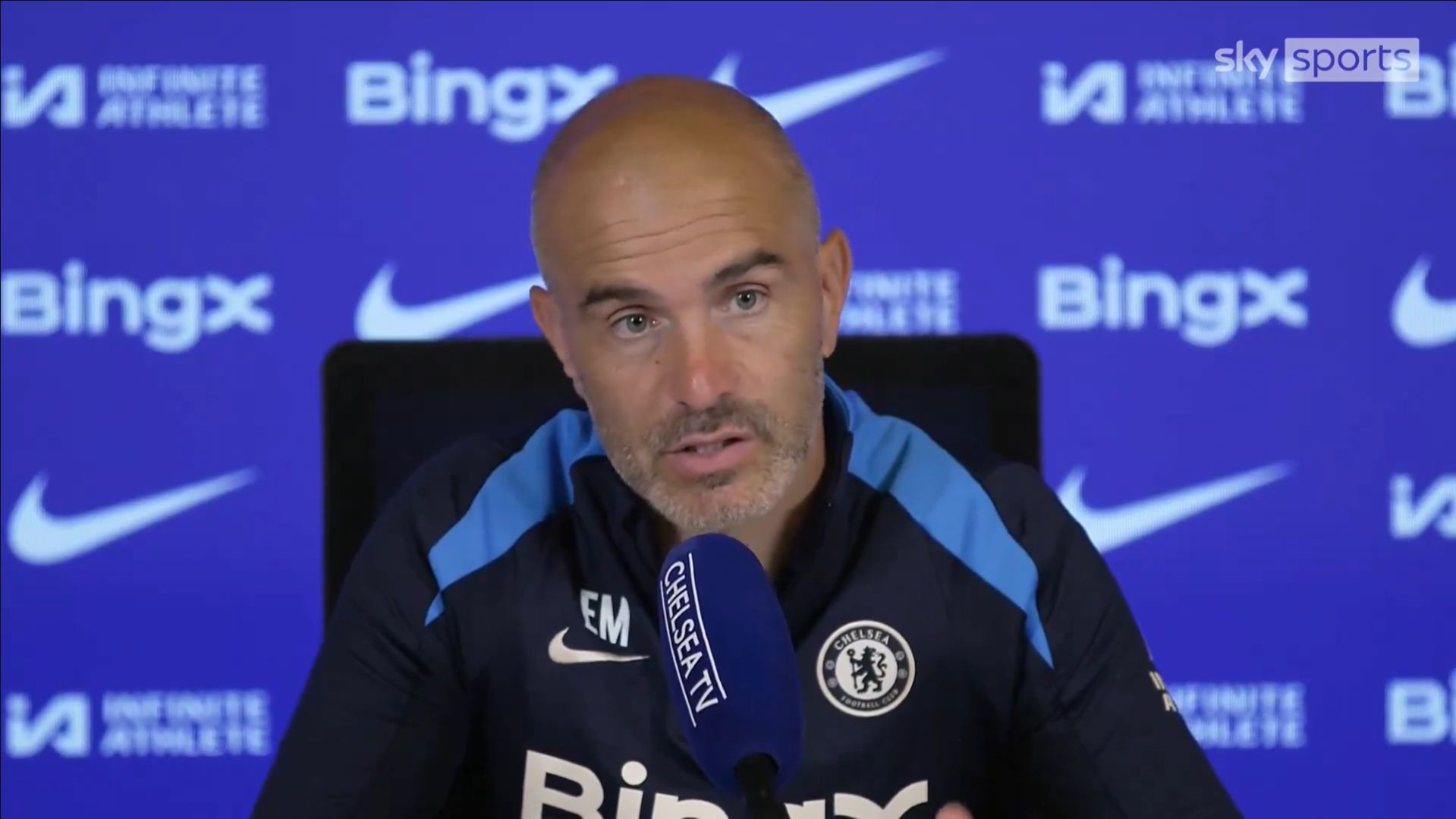 Enzo Maresca in his first Chelsea press conference.