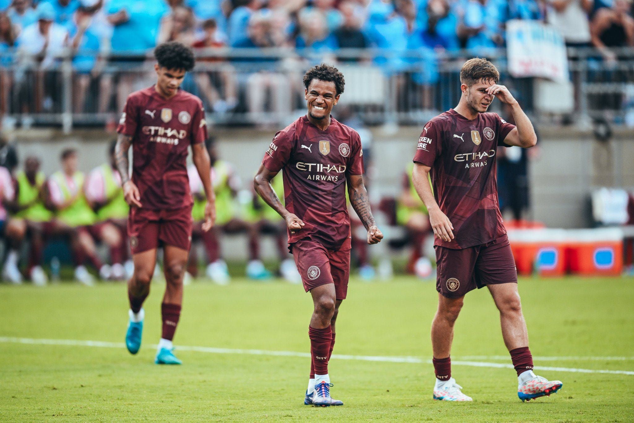 Oscar Bobb in Man City preseason.