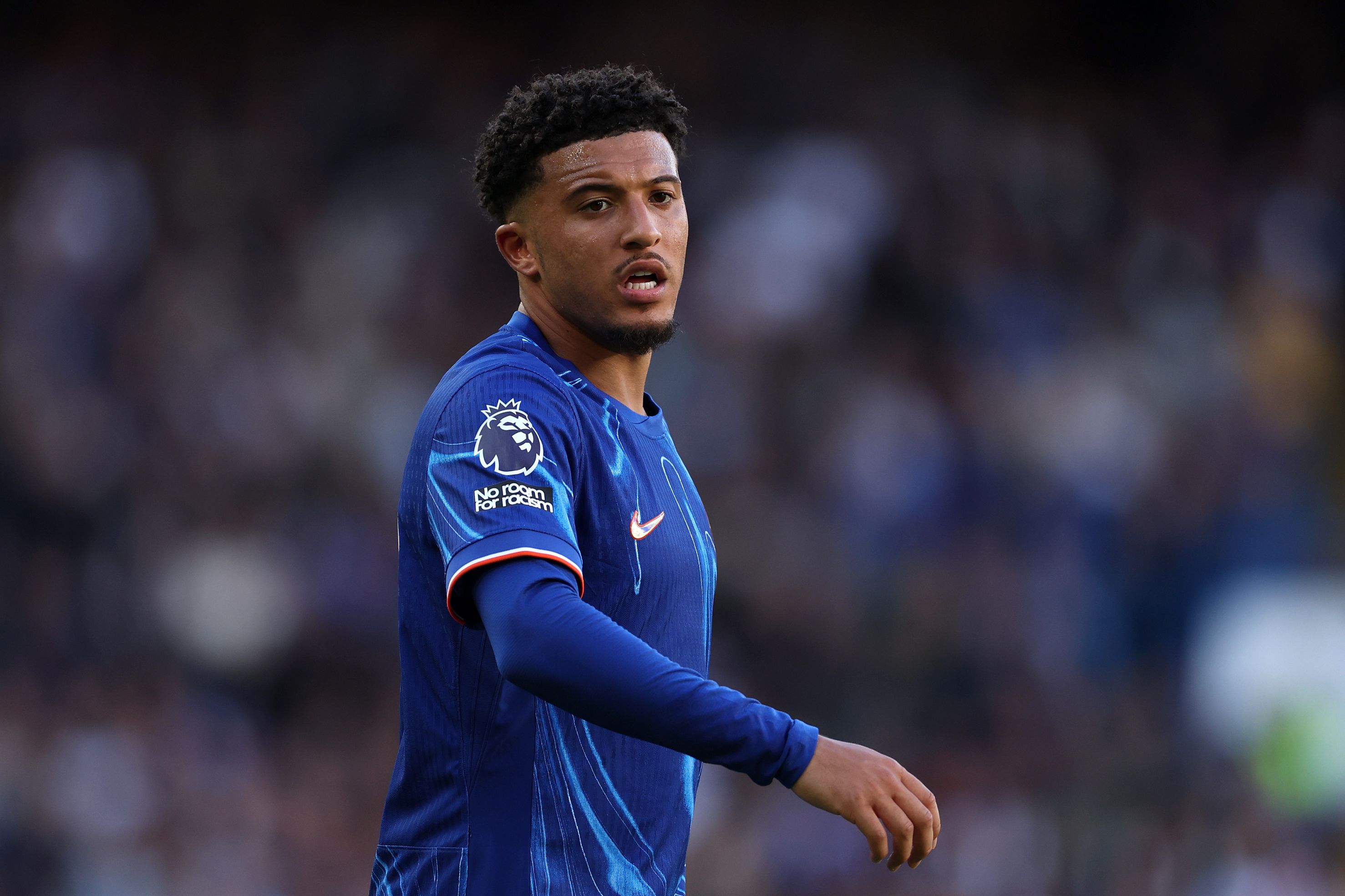 Jadon Sancho huffs and puffs off the ball. (Photo by Richard Heathcote/Getty Images) Jadon Sancho huffs and puffs off the ball. (Photo by Richard Heathcote/Getty Images)