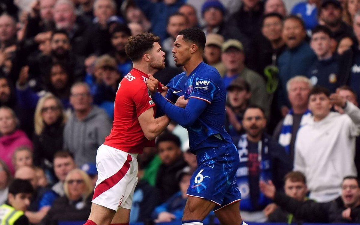 Levi Colwill gets stuck into a brawl.