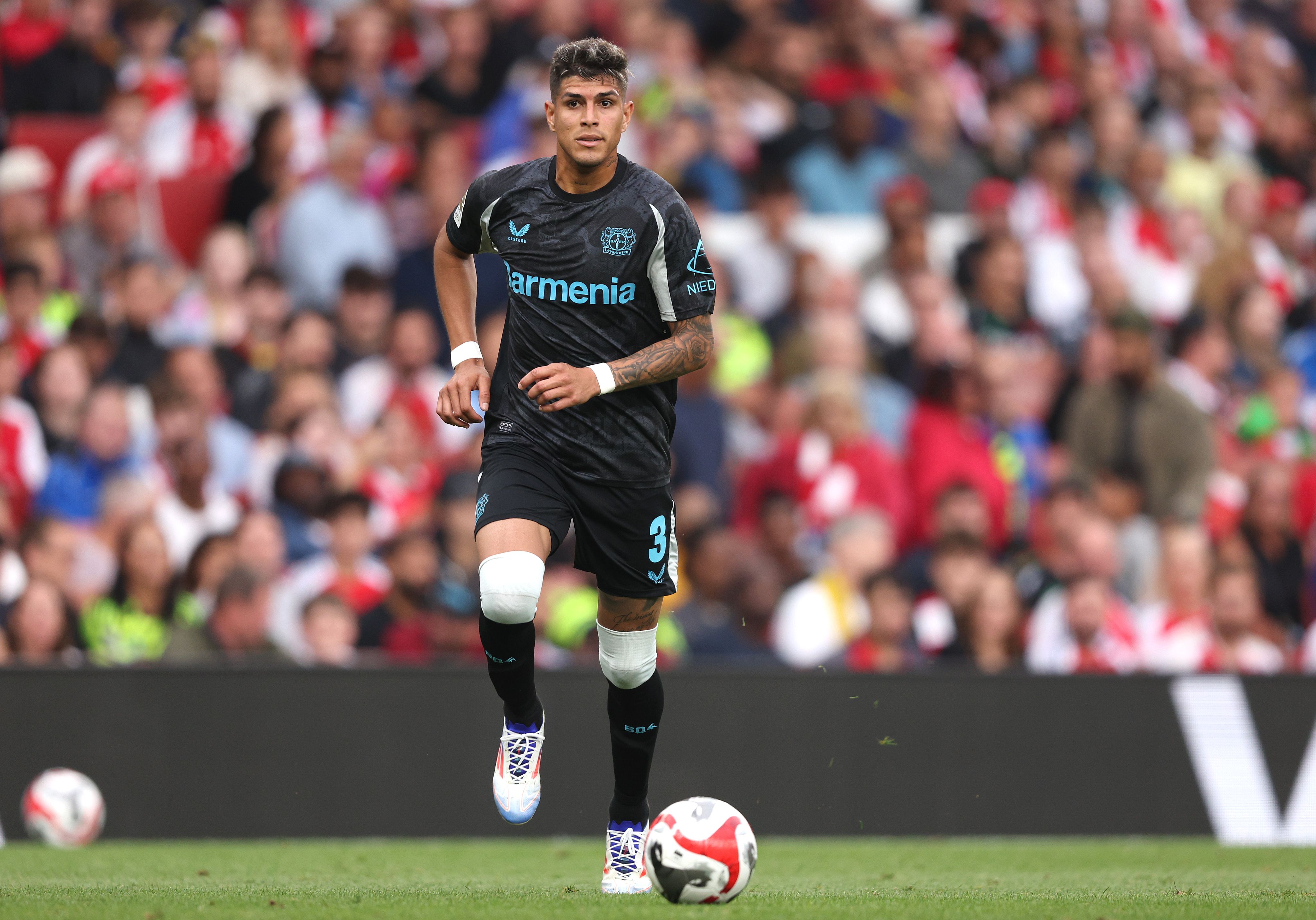 Piero Hincapie of Bayer Leverkusen at the Emirates. 