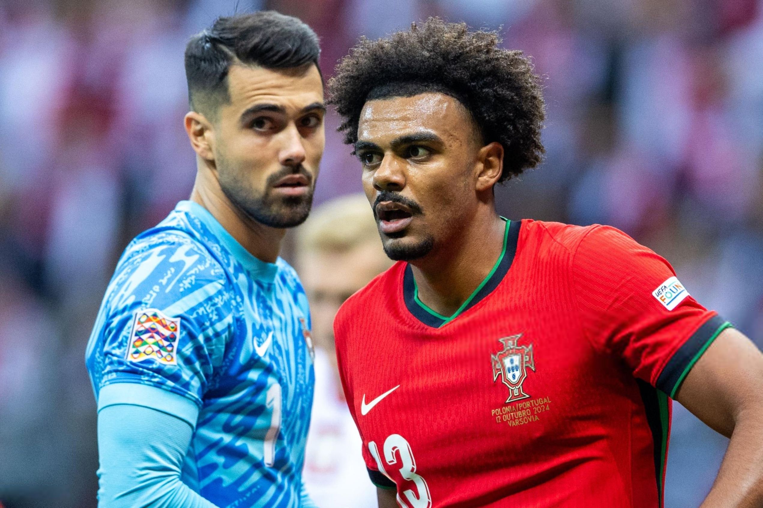 Renato Veiga and Diogo Costa playing for Portugal. Renato Veiga and Diogo Costa playing for Portugal.